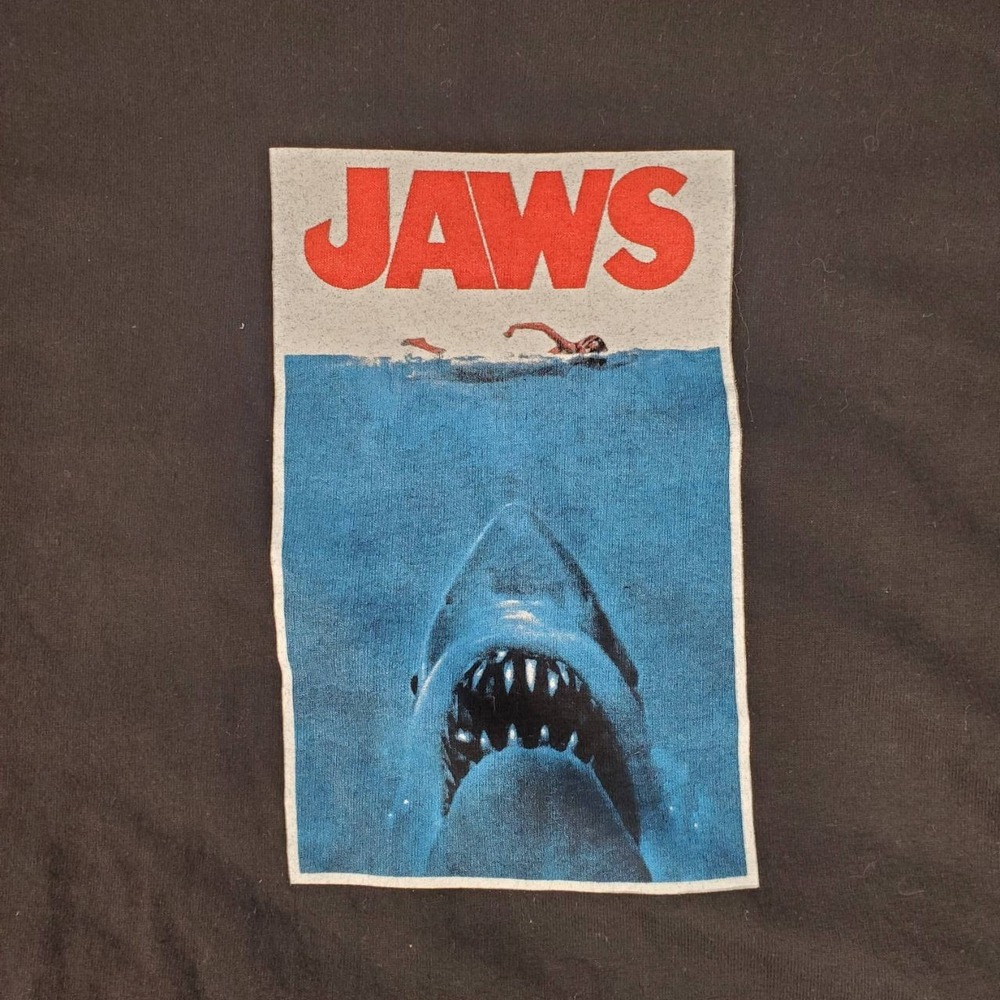Vintage Jaws Shirt Men Large Black 90s Movie Promo Horror Shark Universal Studio - Picture 3 of 8